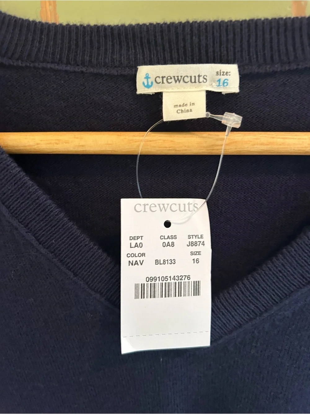 J.Crew Cotton/Cashmere V-Neck Navy Blue Sweater Size Small NWT
